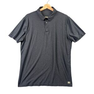 Vuori Strato Tech Polo Shirt Mens Large Charcoal Heather Gray Short Sleeve